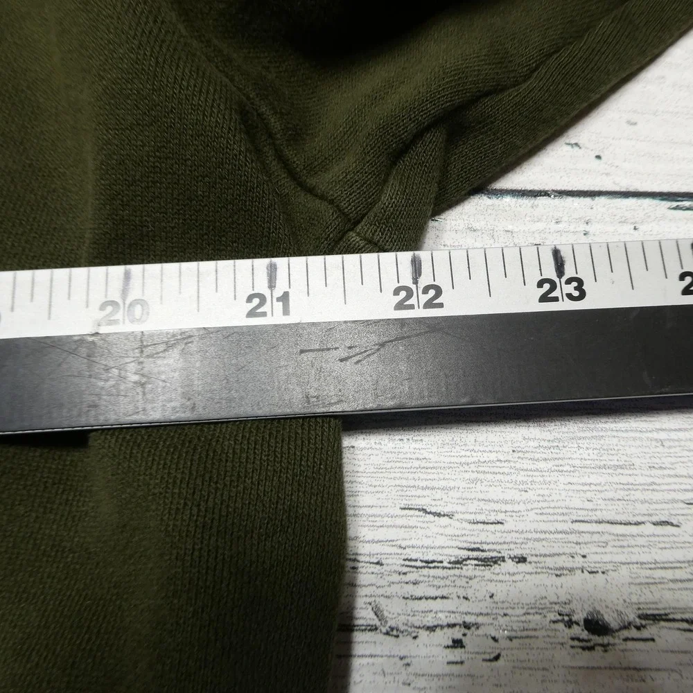 Polo Ralph Lauren Sweatshirt Mens Large Green Full Zip Mock Neck Fleece Pockets